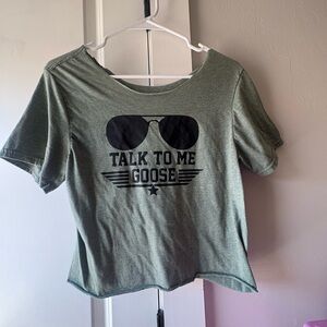 Green Graphic Crop Top with Fun Design